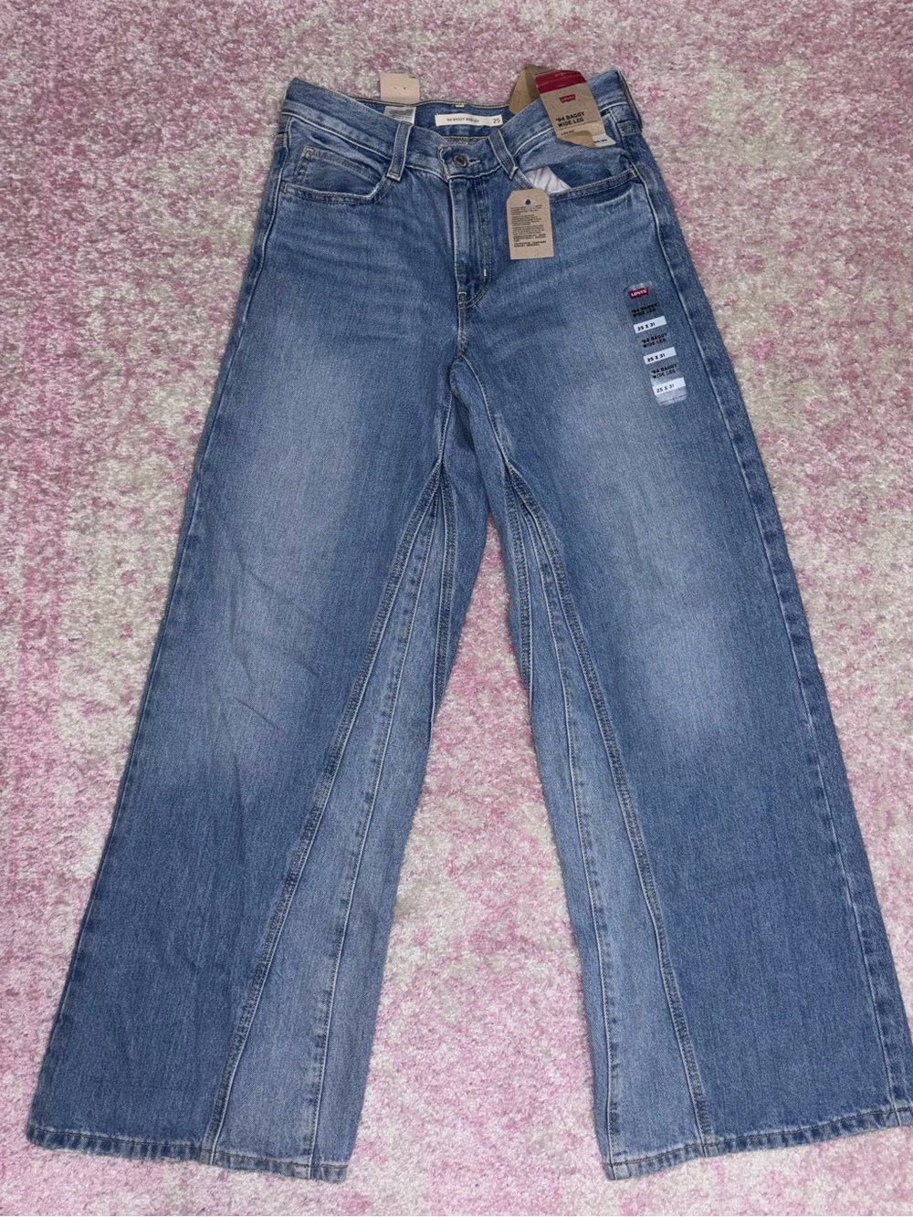 Levi's Two-Tone Blue Wide Leg Jeans